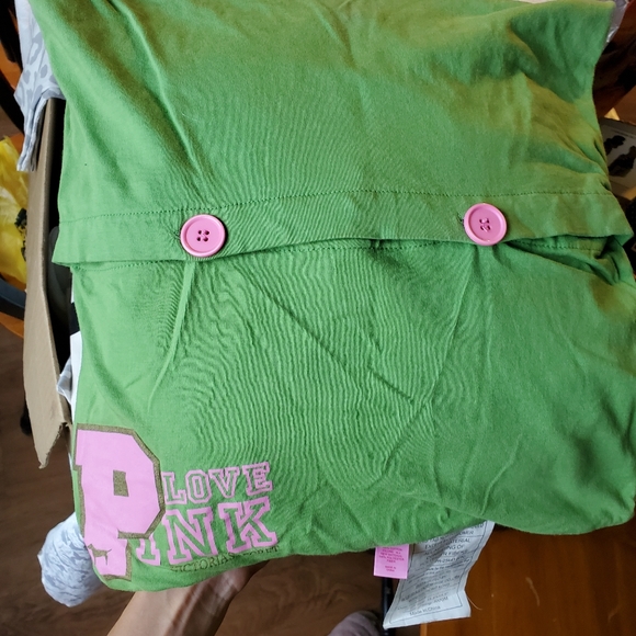 Green PINK pillow with PINK brand pillow - Picture 3 of 6